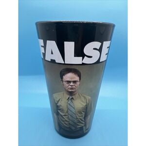 The Office Dwight Schrute "FALSE" 16oz‎ Drinking Glass  Cup 5.75"